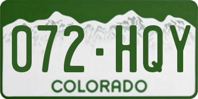 CO license plate 072HQY