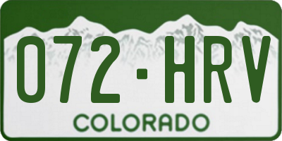 CO license plate 072HRV