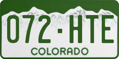 CO license plate 072HTE