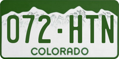 CO license plate 072HTN