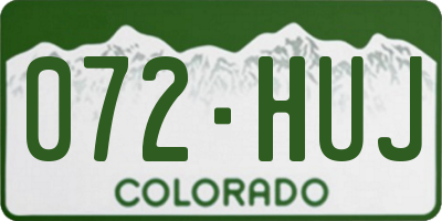 CO license plate 072HUJ