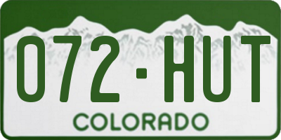 CO license plate 072HUT