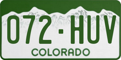 CO license plate 072HUV
