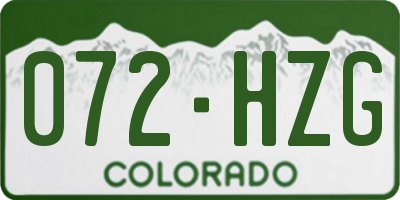 CO license plate 072HZG