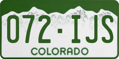 CO license plate 072IJS