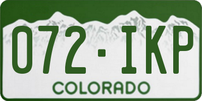CO license plate 072IKP