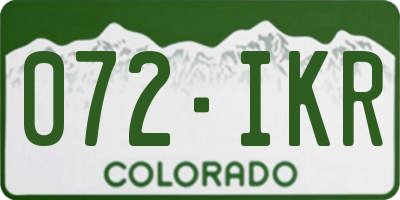 CO license plate 072IKR