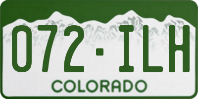 CO license plate 072ILH