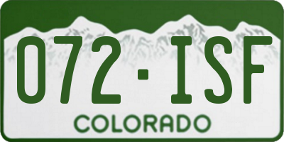 CO license plate 072ISF