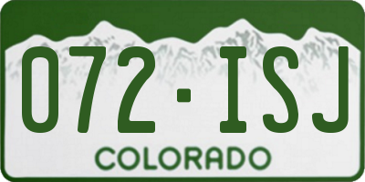 CO license plate 072ISJ