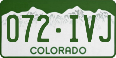 CO license plate 072IVJ