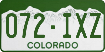 CO license plate 072IXZ