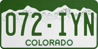 CO license plate 072IYN
