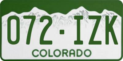 CO license plate 072IZK