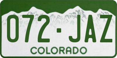 CO license plate 072JAZ