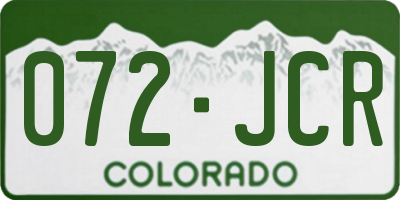 CO license plate 072JCR