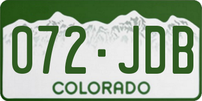 CO license plate 072JDB