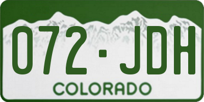 CO license plate 072JDH