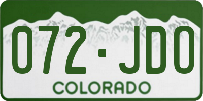 CO license plate 072JDO
