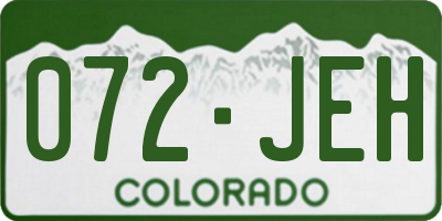 CO license plate 072JEH