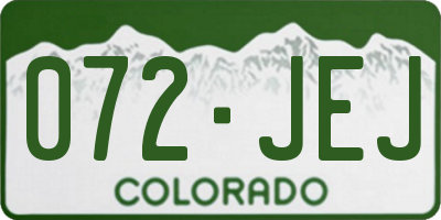 CO license plate 072JEJ