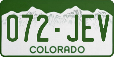 CO license plate 072JEV