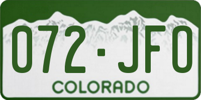 CO license plate 072JFO