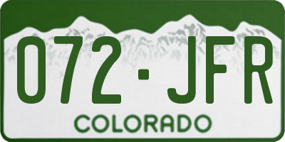 CO license plate 072JFR