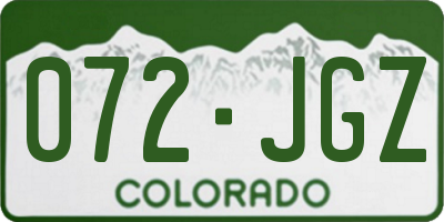 CO license plate 072JGZ