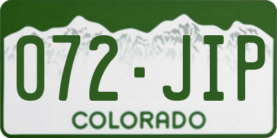 CO license plate 072JIP