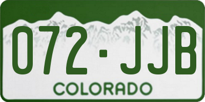 CO license plate 072JJB