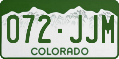 CO license plate 072JJM
