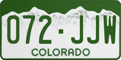 CO license plate 072JJW