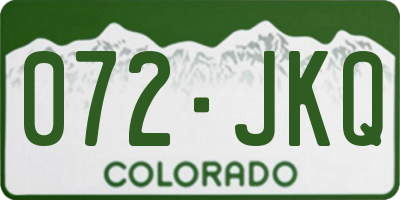 CO license plate 072JKQ