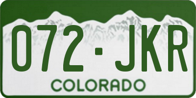 CO license plate 072JKR