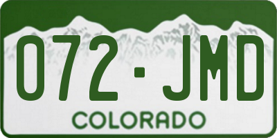 CO license plate 072JMD