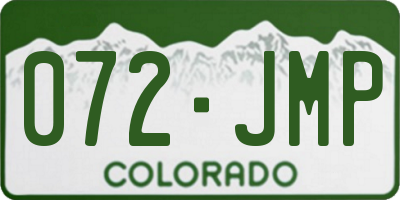 CO license plate 072JMP