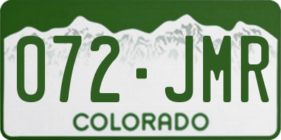 CO license plate 072JMR