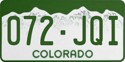 CO license plate 072JQI