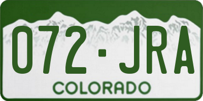 CO license plate 072JRA