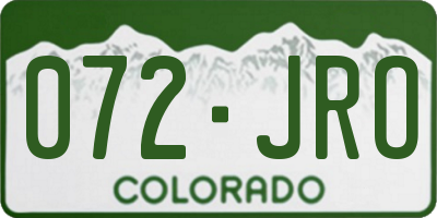 CO license plate 072JRO