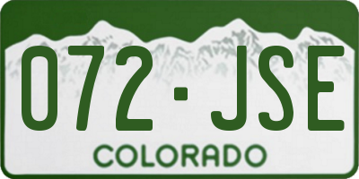 CO license plate 072JSE