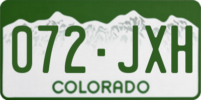 CO license plate 072JXH