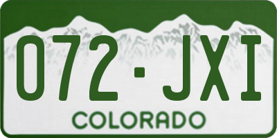 CO license plate 072JXI