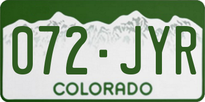 CO license plate 072JYR