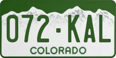 CO license plate 072KAL