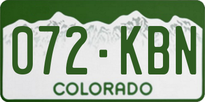 CO license plate 072KBN