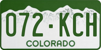 CO license plate 072KCH