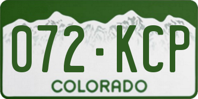 CO license plate 072KCP