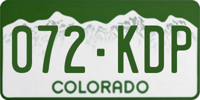 CO license plate 072KDP